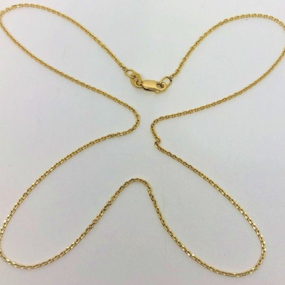 14K YELLOW GOLD SMALL BOX LINK NECKLACE WITH LOBSTER CLASP 18"